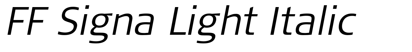 FF Signa Light Italic
